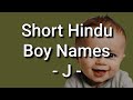 25 Short Hindu Boy Names and Meanings, Starting With J