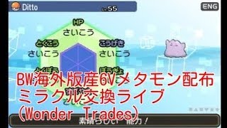 【海外産！BW乱数産6V\u0026めざ炎メタモン配布！】ポケモンUSM ミラクル交換ライブ