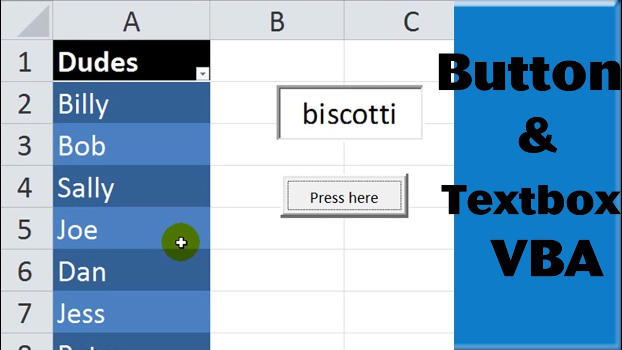 Excel VBA ActiveX Controls #1 Worksheet Button And Textbox - YouTube