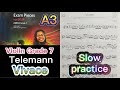 ABRSM 2024 Violin Grade 7 A3, Vivace, 2nd movement from Fantasia,Telemann,英國皇家小提琴七級試, Slow practice