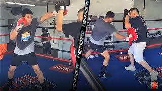 JAIME MUNGUIA GOING ALL OUT ON IN MITT WORKOUT! THROWS RIB BREAKING COMBOS TO THE BODY IN TRAINING