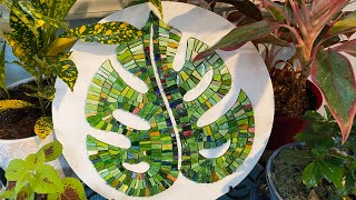 Ep. 85 A SMALTI MONSTERA MOSAIC, making a stained glass cactus mosaic, & an easy house plant mosaic!