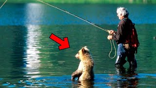 When He was Fishing, A Crying Bear Cub Approaching Him, Then The Unbelievable Happened...