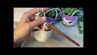 Móc chậu treo xinh xắn bằng len/#crochet