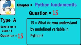 What do you understand by undefined variable in Python?