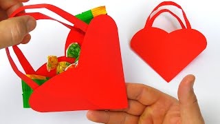 How to Make an Adorable Paper Heart Bag in 5 Minutes?