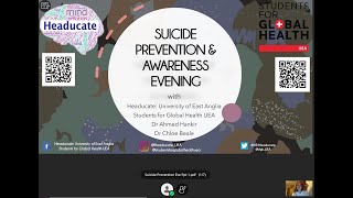 Suicide Prevention Awareness Evening - Headucate \u0026 Students for Global Health UEA 8th Oct 2020