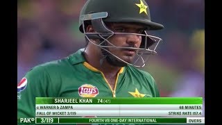 Pakistan vs Australia Sharjeel Khan thrilling 74 Runs 4th ODI
