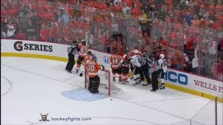 Sidney Crosby vs Claude Giroux \u0026 Kris Letang vs Kimmo Timonen Apr 15, 2012