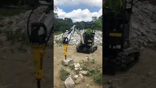 Bobcat E20 小怪手 搭配瑞典破碎機 破壞槌