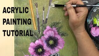 How to paint Poppy Flowers / Acrylic
