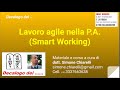 Decalogo del ... Lavoro agile nella P.A. - Smart Working (07/03/2020)