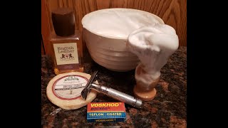 SOTD: Stirling British Leather Soap / Edwin Jagger Razor / Voskhod Blades / English Leather