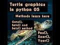 Turtle graphics in python 05 || learn goto, setx, sety, pos, xcor, ycor methods || turtle's state