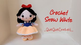 🍎Crochet Snow White Princess (13cm)🍎| Móc công chúa Bạch Tuyết bằng len| QueQueCrochet🌻