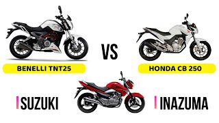 BENELLI TNT25 VS SUZUKI INAZUMA 250 VS HONDA CB250 SINGLE CYLINDER OR DUAL IN PAKISTAN MODEL 2020