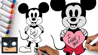 How To Draw Mickey Mouse Valentine