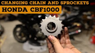 Honda CBF1000 Chain and Sprocket Change - DID Gold Chain!