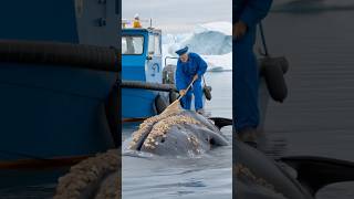 An old retired Navy SEAL cleans his favourite whale of barnacles