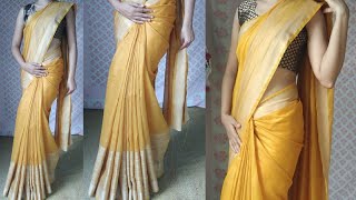 Wear silk saree perfectly | silk saree wear to look slim \u0026 tall easy way