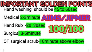 IMPORTANT GOLDEN POINTS 2 /JIPMER/AIIMSNORCET NURSING OFFICER EXAM PREPARATION