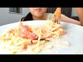 【asmr 咀嚼音】たらこクリームパスタ　cod roe cream pasta【eating sounds mukbang】