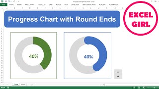 How to create a Progress Doughnut (Donut) Chart with Round Ends in Excel - Excel Girl