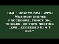 SQL : how to deal with 