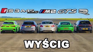 Audi RS3 v AMG A45 v BMW M2 v Porsche Cayman GTS v VW Golf R: WYŚCIG
