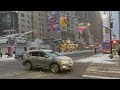 heavy snowfall walking tour manhattan new york snowstorm 4k video