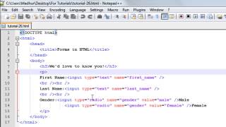HTML Tutorial - 26: Forms (Part-1)