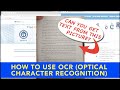 Working with PDFs? With Scanned documents? Images? How to use OCR (Optical Character Recognition)