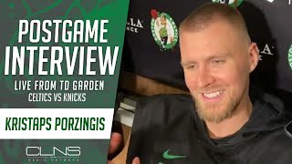 Kristaps Porzingis on RETURN from Injury, Jaylen Brown EJECTION | Celtics vs Knicks Postgame