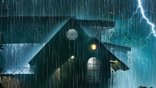 99% Instant Fall Asleep with Thunderstorm Sounds | Heavy Rainstorm \u0026 Intense Thunder on Garden House