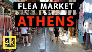 4K Walking Tour of the Flea Market Streets (Monastiraki) in Athens, Greece.