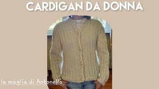 cardigan donna con scollo rotondo e manica a giro