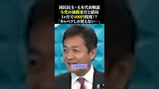 国民民主・玉木代表解説 与党の減税案だと結局 1ヶ月で400円程度！？ 「キャベツしか買えない…」 #国民民主党 #玉木雄一郎 #103万円の壁 #自民党 #宮沢洋一 #石破政権 #財務省