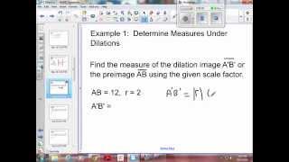 9-5 Example 1 - determine measures under dilations