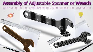 #How to #Design and #Assemble the #Adjustable #Spanner or #Wrench or #Monkey #Spanner in #SolidWorks