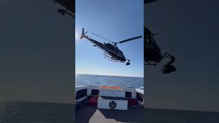 Airbus Helicopter flyby: Helicopter surprise #h125helicopter #lowpass #aviationvideos #yachtlife