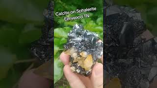 Calcite and Sphalerite From Elmwood Tennessee #peaches #bowser #crystals #gems #nature #mario