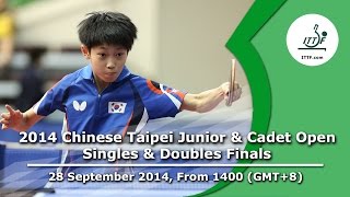 Table Tennis: 2014 Chinese Taipei Junior \u0026 Cadet Open (Singles \u0026 Doubles Finals)