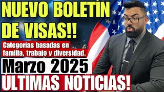 ULTIMA HORA!! NUEVO BOLETIN DE VISAS DE MARZO, 2025!! QUE CAMBIO??