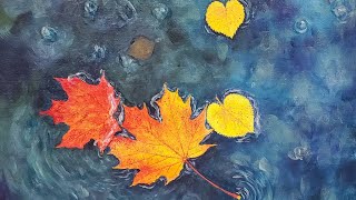 Autumn Leaves on Water Acrylic Painting LIVE Tutorial