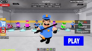 BRUNO'S FAMILY PRISON RUN! (Obby) All Morphs Unlocked: Green Monster, Police Man, Bruno, Polly, Dog