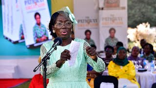 MUSEVENI HAILS KADAGA DURING HER BOOK LAUNCH.