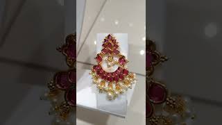 gold plating full pink kempu stone stud new model WhatsApp number 9150900820