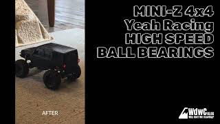 Kyosho MINI-Z 4x4 Yeah Racing HIGH SPEED BALL BEARINGS【ミニッツ4x4】ベアリング交換の前後比較動画