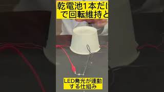 回り続けるコマ＿リードスイッチとLED発光が連動