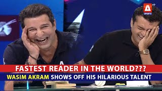 Fastest reader in the world??? #WasimAkram shows off his hilarious talent